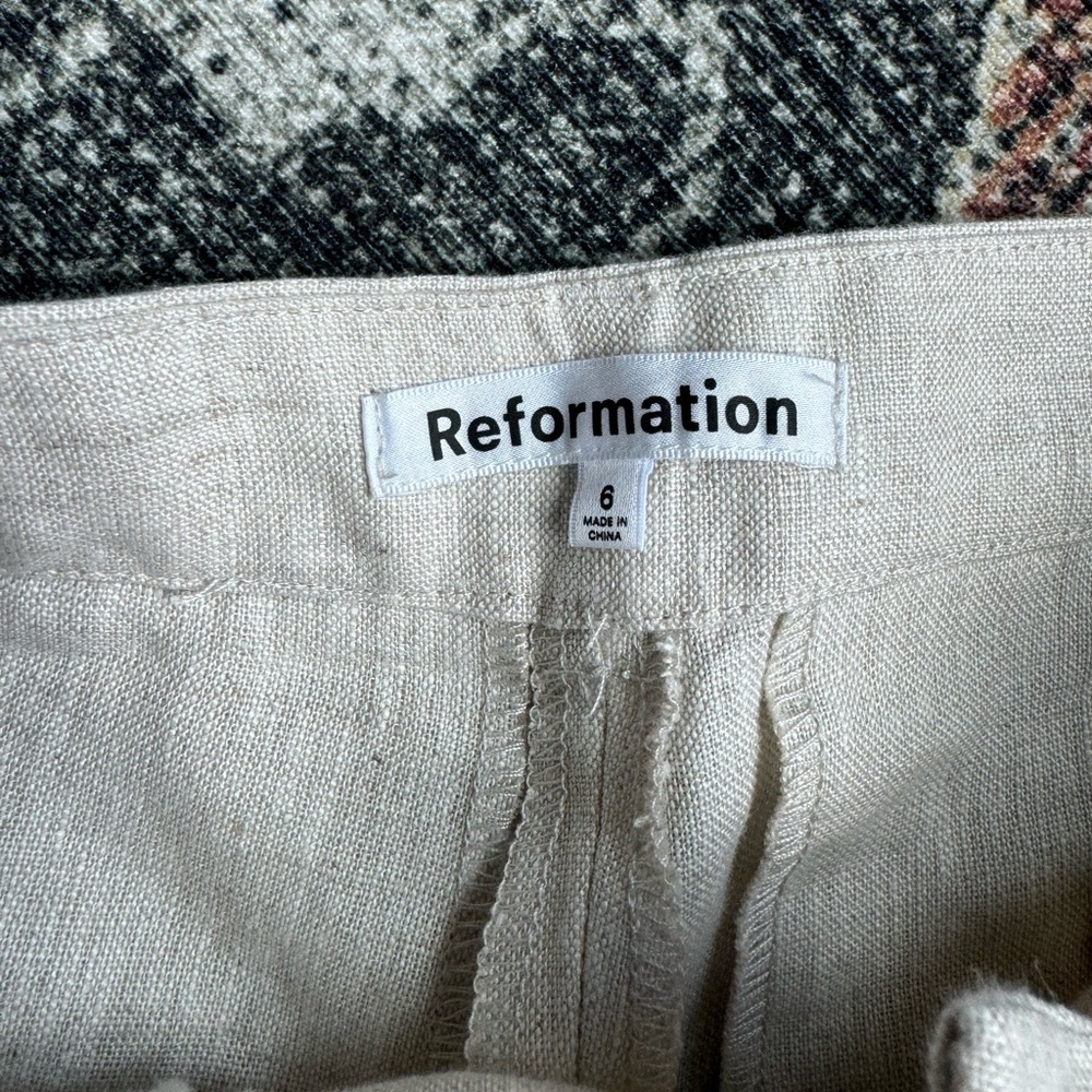 Reformation Cream Wide Leg Pants - Picture 2 of 4